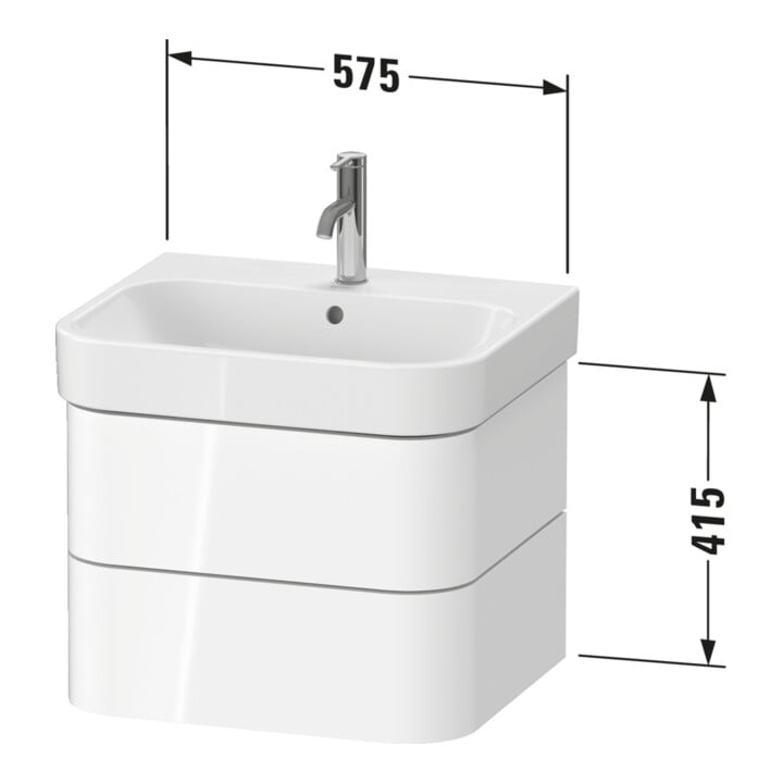 Duravit Waschtischunterschrank Happy D.2 Plus 57,5x49cm, leinen, 2 Schubkästen