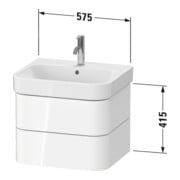 Duravit Waschtischunterschrank Happy D.2 Plus 57,5x49cm, steingrau s-matt, 2 Schubk.-3