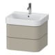 Duravit Waschtischunterschrank Happy D.2 Plus 57,5x49cm, Tau seidenmatt, 2 Schubkästen-1
