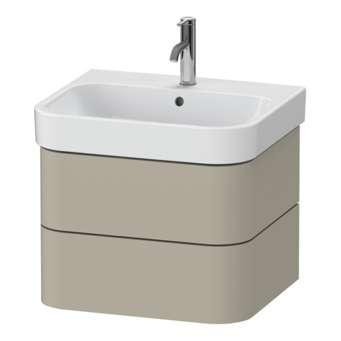 Duravit Waschtischunterschrank Happy D.2 Plus 57,5x49cm, Tau seidenmatt, 2 Schubkästen