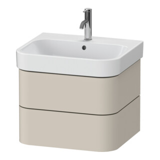 Duravit Waschtischunterschrank Happy D.2 Plus 57,5x49cm, Tau supermatt, 2 Schubkästen
