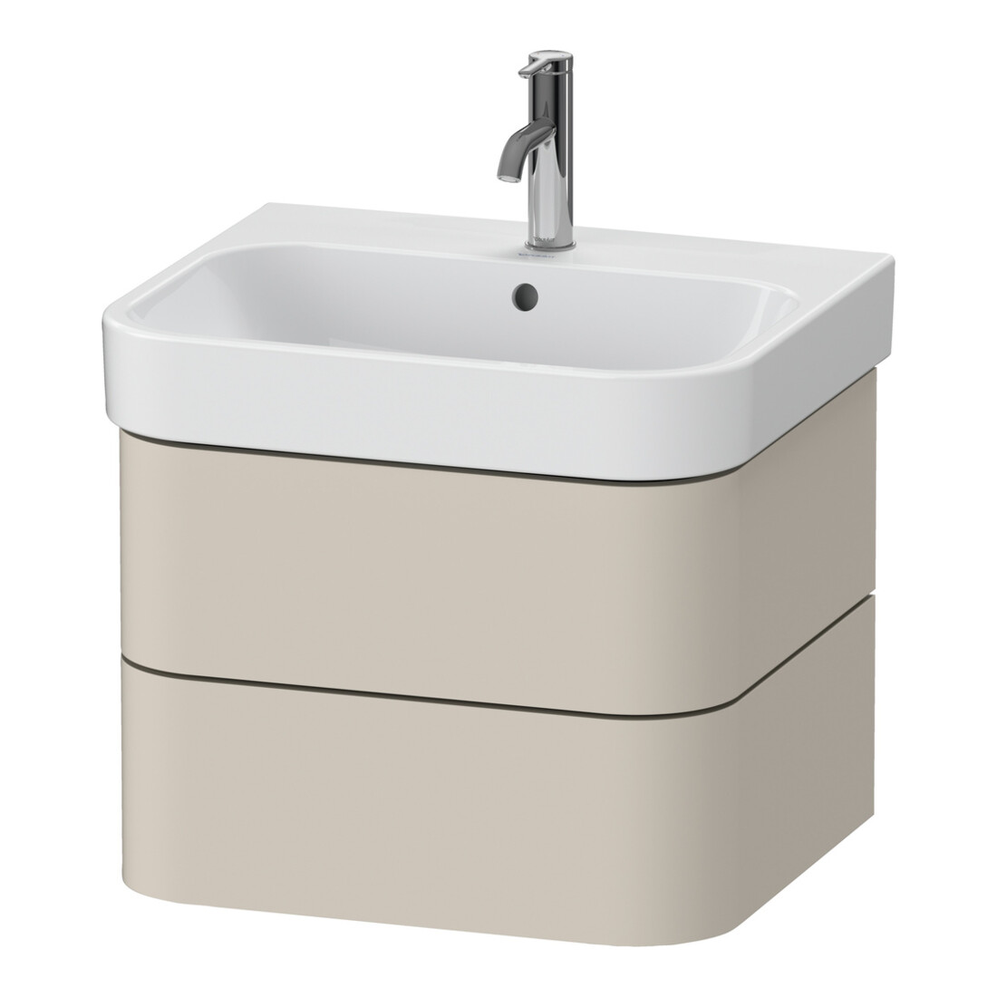 Duravit Waschtischunterschrank Happy D.2 Plus 57,5x49cm, Tau supermatt, 2 Schubkästen