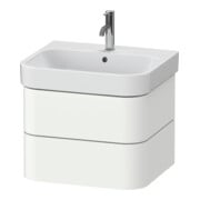 Duravit Waschtischunterschrank Happy D.2 Plus 57,5x49cm, we seidenmatt, 2 Schubkästen