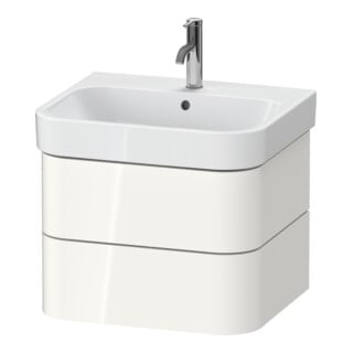 Duravit Waschtischunterschrank Happy D.2 Plus 57,5x49cm, weiß hochglanz, 2 Schubkästen