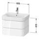 Duravit Waschtischunterschrank Happy D.2 Plus 62,5x49cm, blau s-matt, 2 Schubkästen