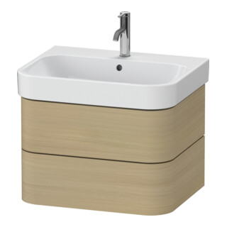 Duravit Waschtischunterschrank Happy D.2 Plus 62,5x49cm, Medit. Eiche, 2 Schubkästen