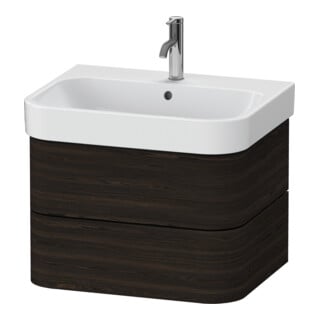 Duravit Waschtischunterschrank Happy D.2 Plus 62,5x49cm, Nussb geb., 2 Schubkästen