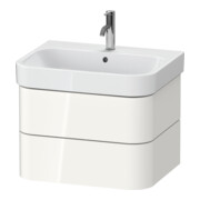 Duravit Waschtischunterschrank Happy D.2 Plus 62,5x49cm, weiß hochglanz, 2 Schubkästen