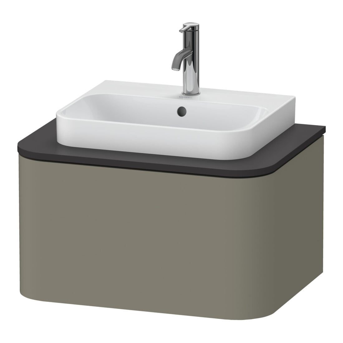 Duravit Waschtischunterschrank Happy D.2 Plus 65x48cm, f K, 1 Ausz., steingrau s-matt