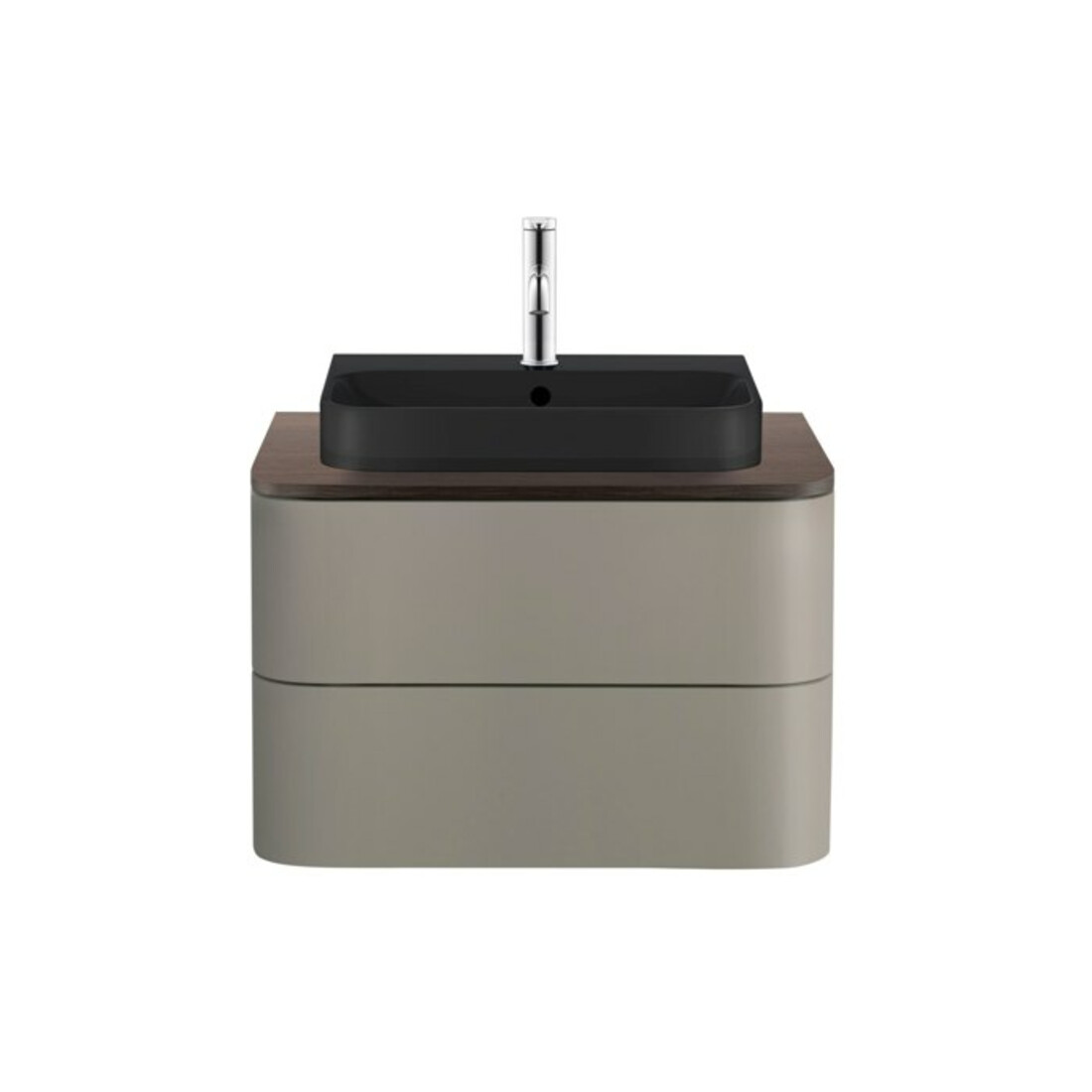 Duravit Waschtischunterschrank Happy D.2 Plus 65x48cm, f K, 2 La, steingrau s-matt