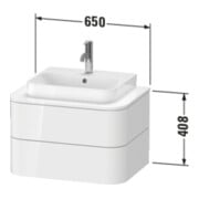 Duravit Waschtischunterschrank Happy D.2 Plus 65x48cm, f Kons, 2 Schubk., Medit. Eiche-4