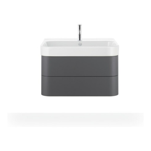 Duravit Waschtischunterschrank Happy D.2 Plus 77,5x49cm, graph matt, 2 Schubkästen