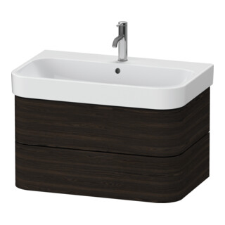 Duravit Waschtischunterschrank Happy D.2 Plus 77,5x49cm, Nussb geb., 2 Schubkästen