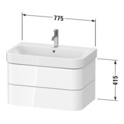 Duravit Waschtischunterschrank Happy D.2 Plus 77,5x49cm, Nussb geb., 2 Schubkästen-3