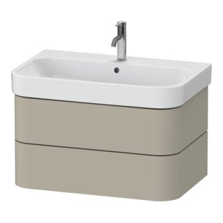 Duravit Waschtischunterschrank Happy D.2 Plus 77,5x49cm, Tau seidenmatt, 2 Schubkästen