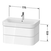 Duravit Waschtischunterschrank Happy D.2 Plus 77,5x49cm, Tau seidenmatt, 2 Schubkästen-3