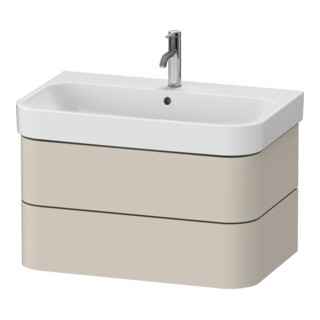 Duravit Waschtischunterschrank Happy D.2 Plus 77,5x49cm, Tau supermatt, 2 Schubkästen