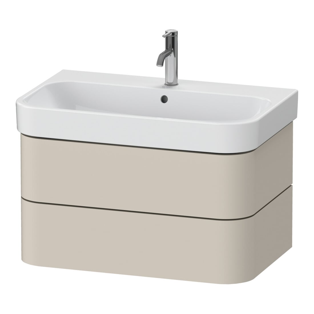 Duravit Waschtischunterschrank Happy D.2 Plus 77,5x49cm, Tau supermatt, 2 Schubkästen