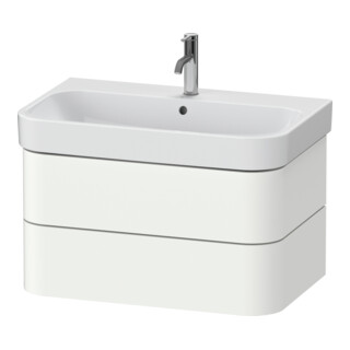 Duravit Waschtischunterschrank Happy D.2 Plus 77,5x49cm, weiß supermatt, 2 Schubkästen