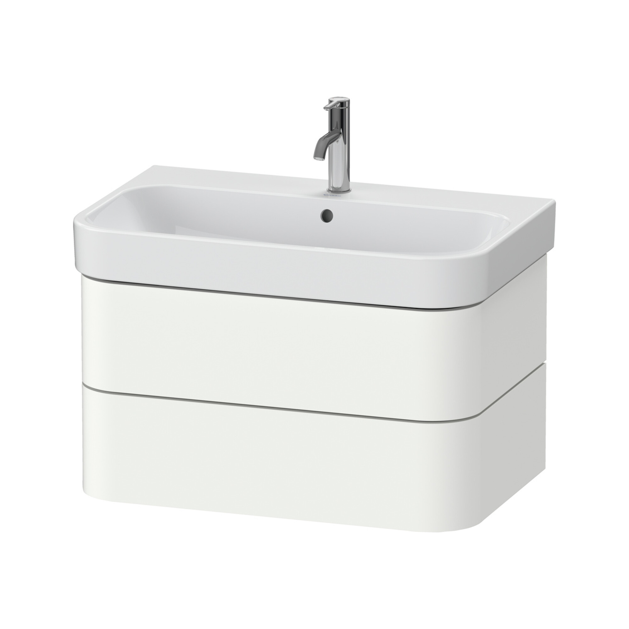 Duravit Waschtischunterschrank Happy D.2 Plus 77,5x49cm, weiß supermatt, 2 Schubkästen