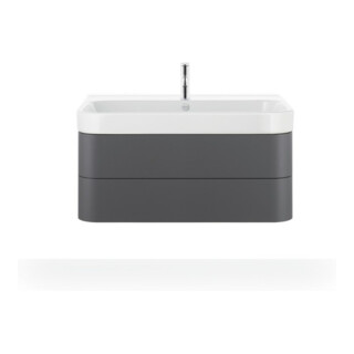 Duravit Waschtischunterschrank Happy D.2 Plus 97,5x49cm, graph matt, 2 Schubkästen