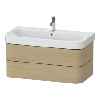 Duravit Waschtischunterschrank Happy D.2 Plus 97,5x49cm, Medit. Eiche, 2 Schubkästen