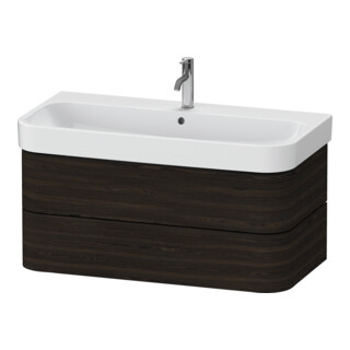 Duravit Waschtischunterschrank Happy D.2 Plus 97,5x49cm, Nussb geb., 2 Schubkästen