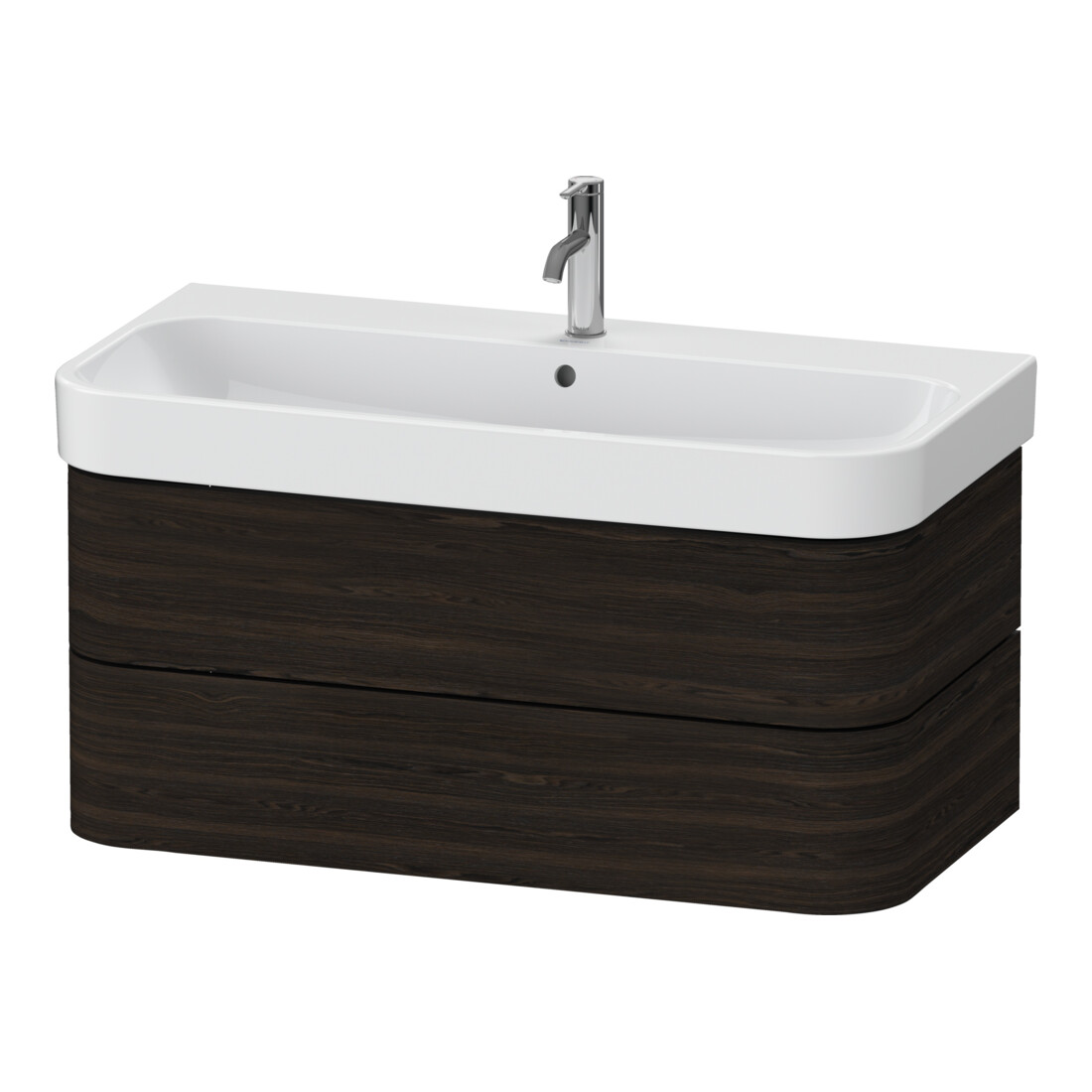 Duravit Waschtischunterschrank Happy D.2 Plus 97,5x49cm, Nussb geb., 2 Schubkästen