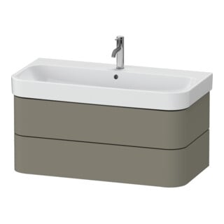 Duravit Waschtischunterschrank Happy D.2 Plus 97,5x49cm, steingrau s-matt, 2 Schubk.