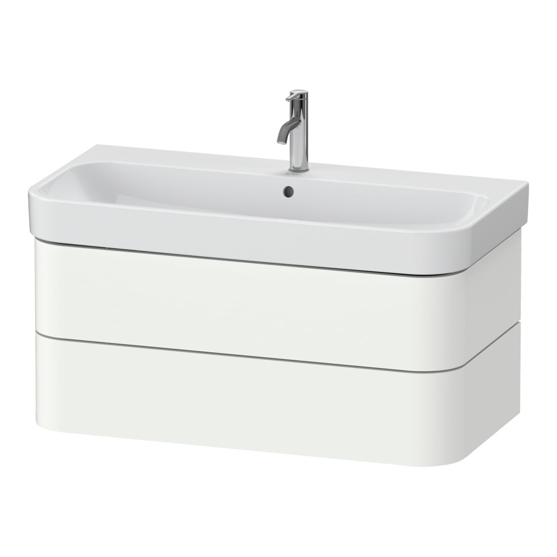 Duravit Waschtischunterschrank Happy D.2 Plus 97,5x49cm, we seidenmatt, 2 Schubkästen