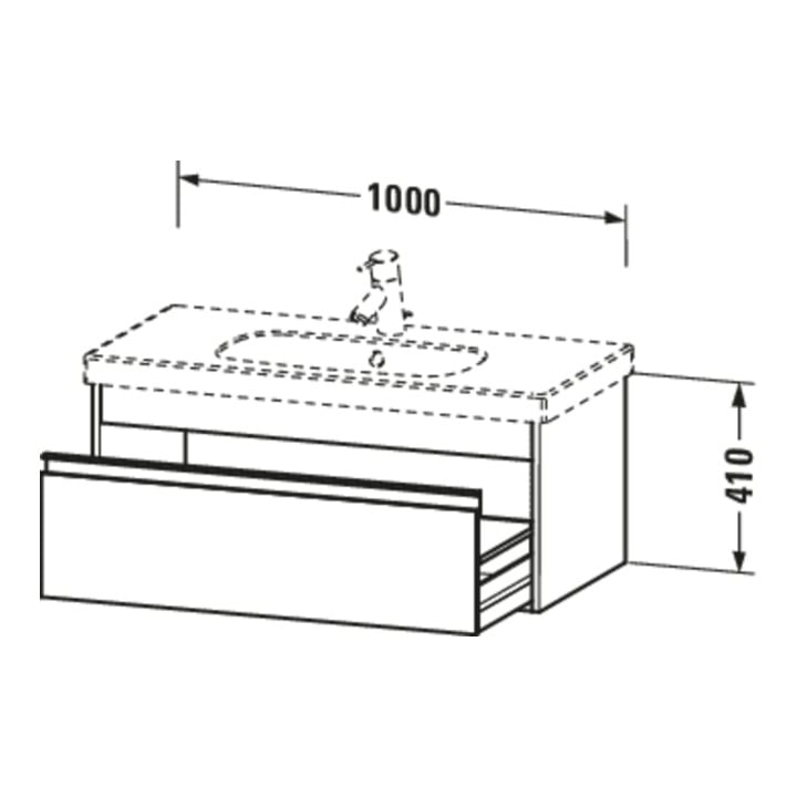 Duravit Waschtischunterschrank Ketho 100x45,5cm, bas. m, 1 Ausz., wandhängend