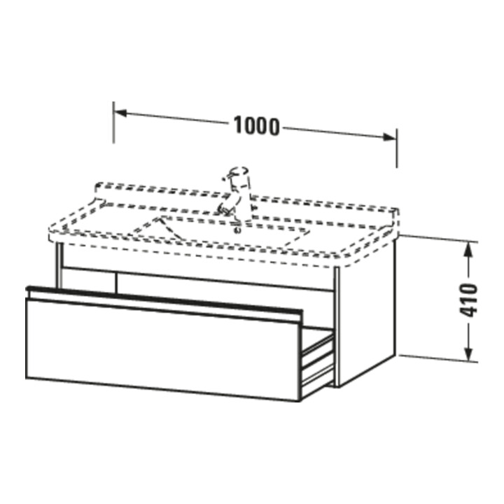 Duravit Waschtischunterschrank Ketho 100x45,5cm, bas. ma, 1 Ausz., wandhängend