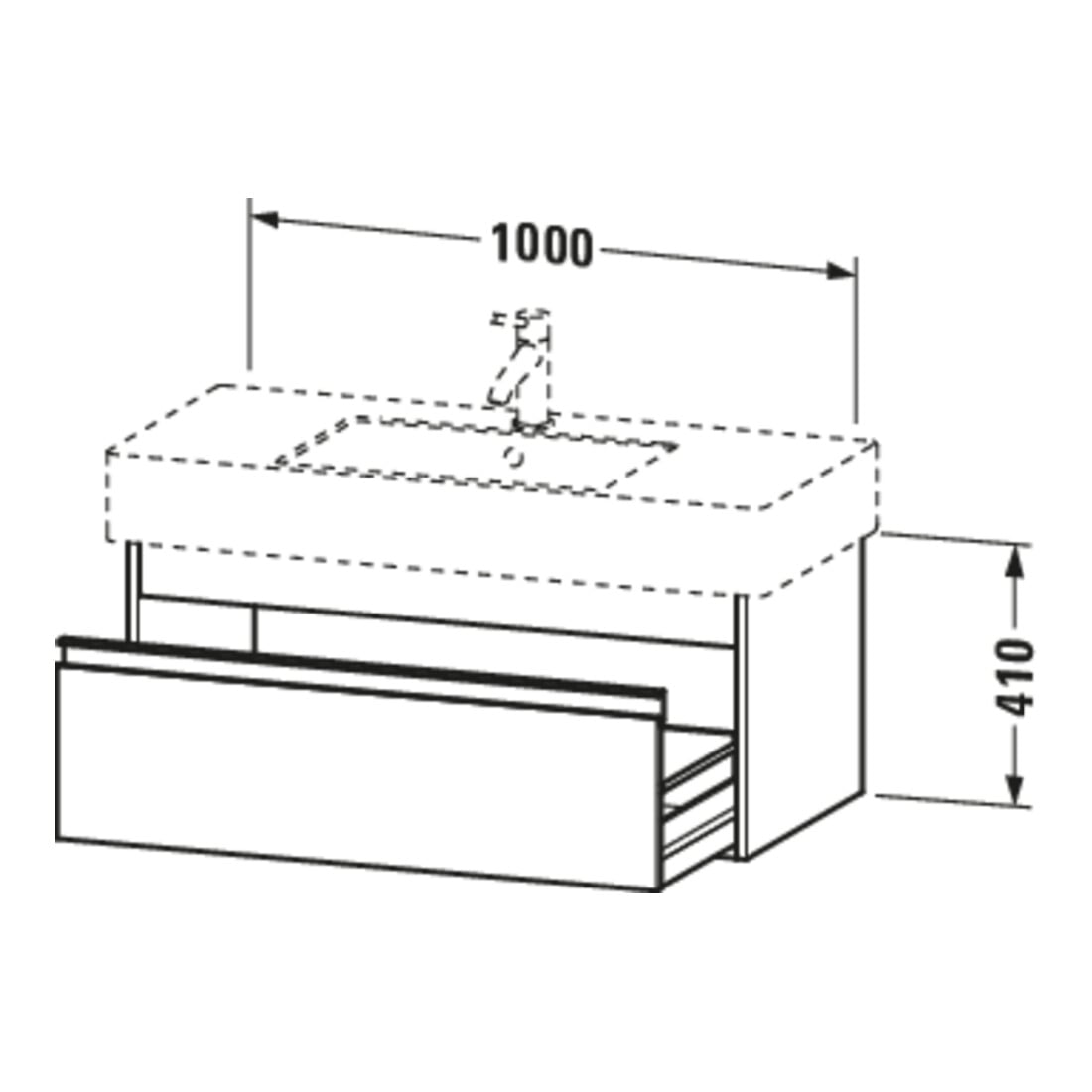 Duravit Waschtischunterschrank Ketho 100x45,5cm, bas. ma, 1 Ausz., wandhängend