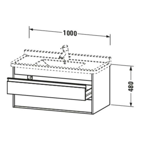 Duravit Waschtischunterschrank Ketho 100x45,5cm, bas. ma, 2 Schubk., wandhängend