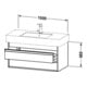 Duravit Waschtischunterschrank Ketho 100x45,5cm, bas. ma, 2 Schubk., wandhängend