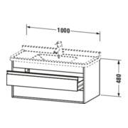 Duravit Waschtischunterschrank Ketho 100x45,5cm, Ei Nat, 2 Schubk., wandhängend-3