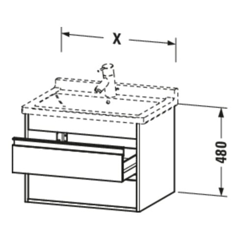 Duravit Waschtischunterschrank Ketho 100x45,5cm, Ei Nat, 2 Schubk., wandhängend