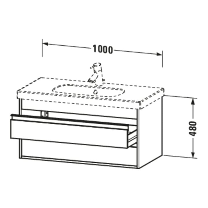 Duravit Waschtischunterschrank Ketho 100x45,5cm, Ei sw, 2 Schubk., wandhängend