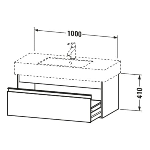 Duravit Waschtischunterschrank Ketho 100x45,5cm, graph ma, 1 Ausz., wandhängend