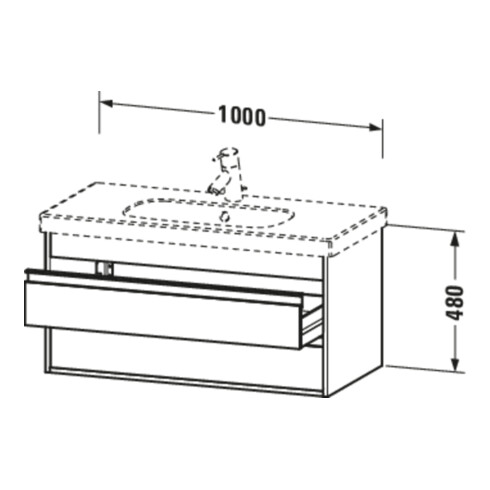 Duravit Waschtischunterschrank Ketho 100x45,5cm, graph ma, 2 Schubk., wandhängend