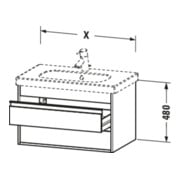 Duravit Waschtischunterschrank Ketho 100x45,5cm, graph ma, 2 Schubk., wandhängend-4