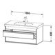 Duravit Waschtischunterschrank Ketho 100x45,5cm, graph ma, 2 Schubk., wandhängend