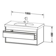 Duravit Waschtischunterschrank Ketho 100x45,5cm, graph ma, 2 Schubk., wandhängend-5