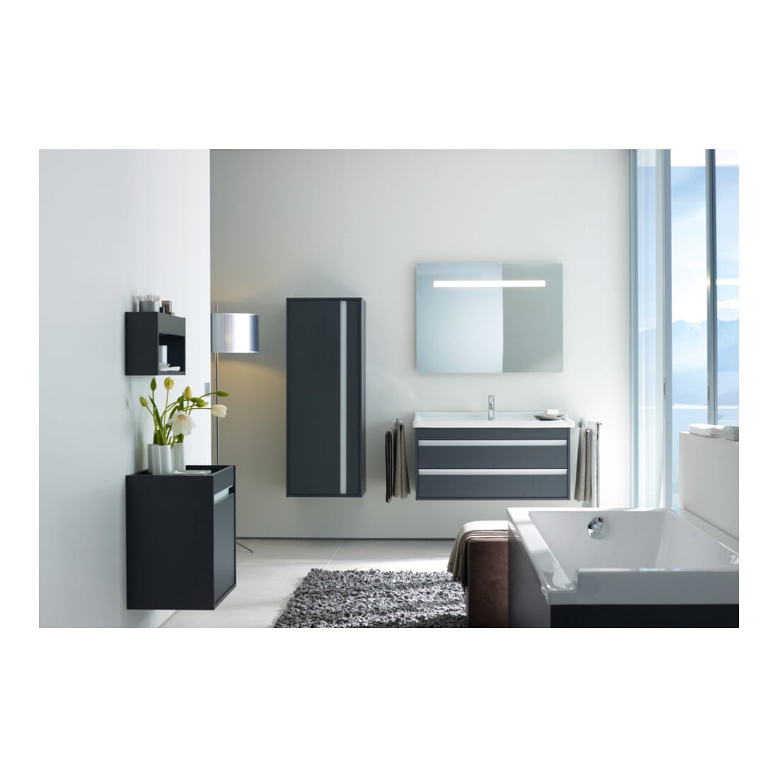Duravit Waschtischunterschrank Ketho 100x45,5cm, graph ma, 2 Schubk., wandhängend