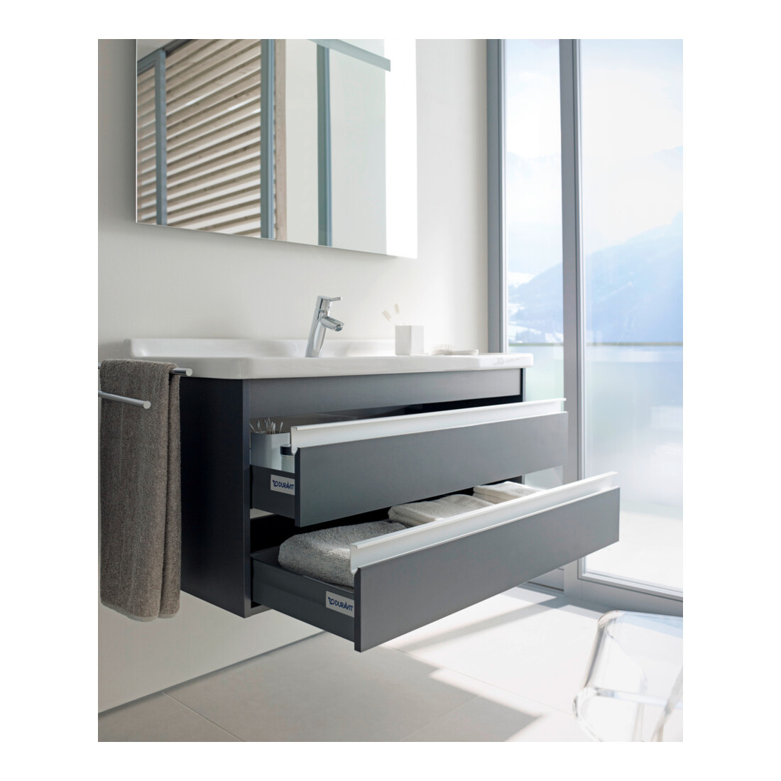 Duravit Waschtischunterschrank Ketho 100x45,5cm, graph ma, 2 Schubk., wandhängend