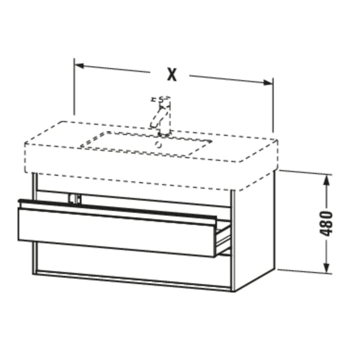 Duravit Waschtischunterschrank Ketho 100x45,5cm, graph ma, 2 Schubk., wandhängend