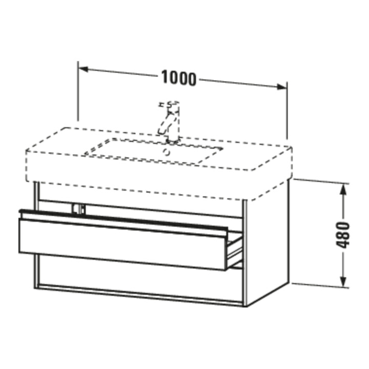 Duravit Waschtischunterschrank Ketho 100x45,5cm, graph ma, 2 Schubk., wandhängend