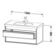 Duravit Waschtischunterschrank Ketho 100x45,5cm, lei, 2 Schubk., wandhängend