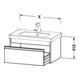 Duravit Waschtischunterschrank Ketho 100x45,5cm, Nussb dkl., 1 Ausz., wandhängend