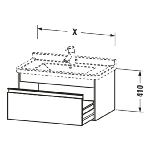 Duravit Waschtischunterschrank Ketho 100x45,5cm, Nussb Nat, 1 Ausz., wandhängend